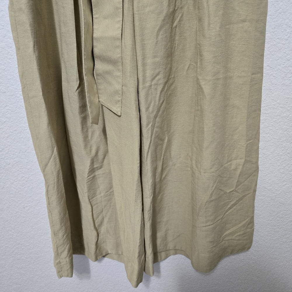 Vince Belted Palazzo Culotte Pant maiz yellow tan high waist rise Casual crop - Picture 5 of 12